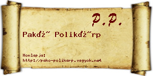 Pakó Polikárp névjegykártya